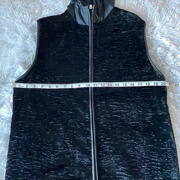 DIVINA Faux Persian Lamb Jacket Black Zip Jacket Size 8 - Picture 11 of 14